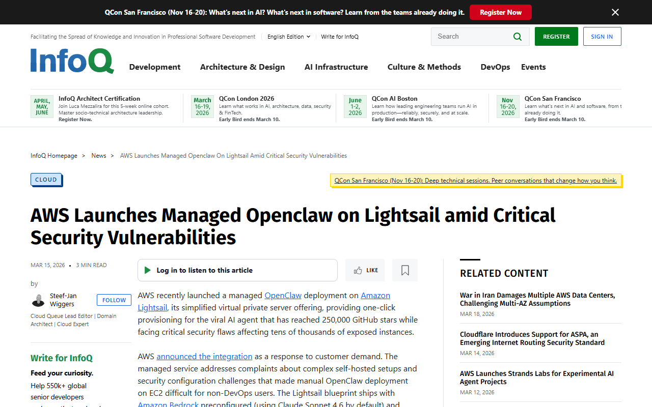 InfoQ 安全报告 — OpenClaw 公网暴露风险